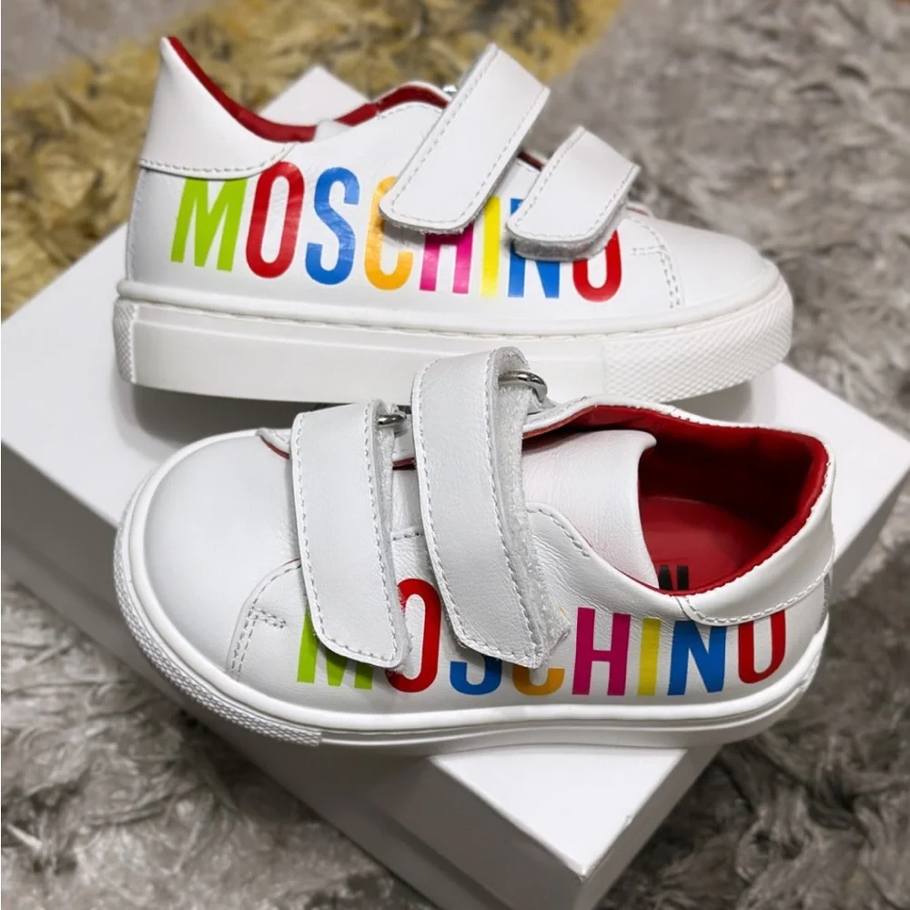 Authentic Moschino leather baby sneakers white shoes - Picture 7 of 7